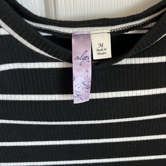 Alya - Women’s Black and White Striped Summer Dress size M - Picture 2 of 7